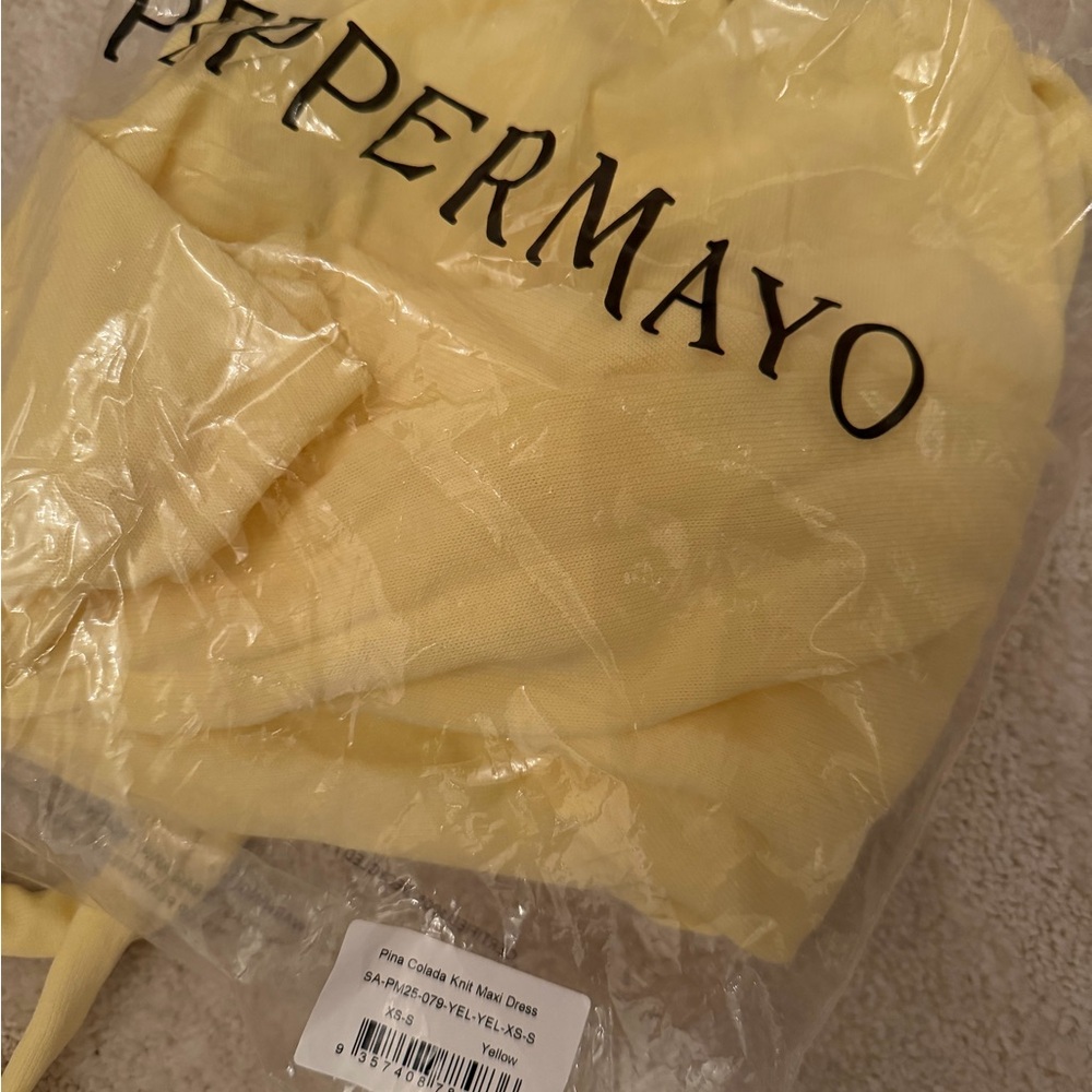 Peppermayo Yellow Halter Maxi Dress with Side Tie - Picture 4 of 5